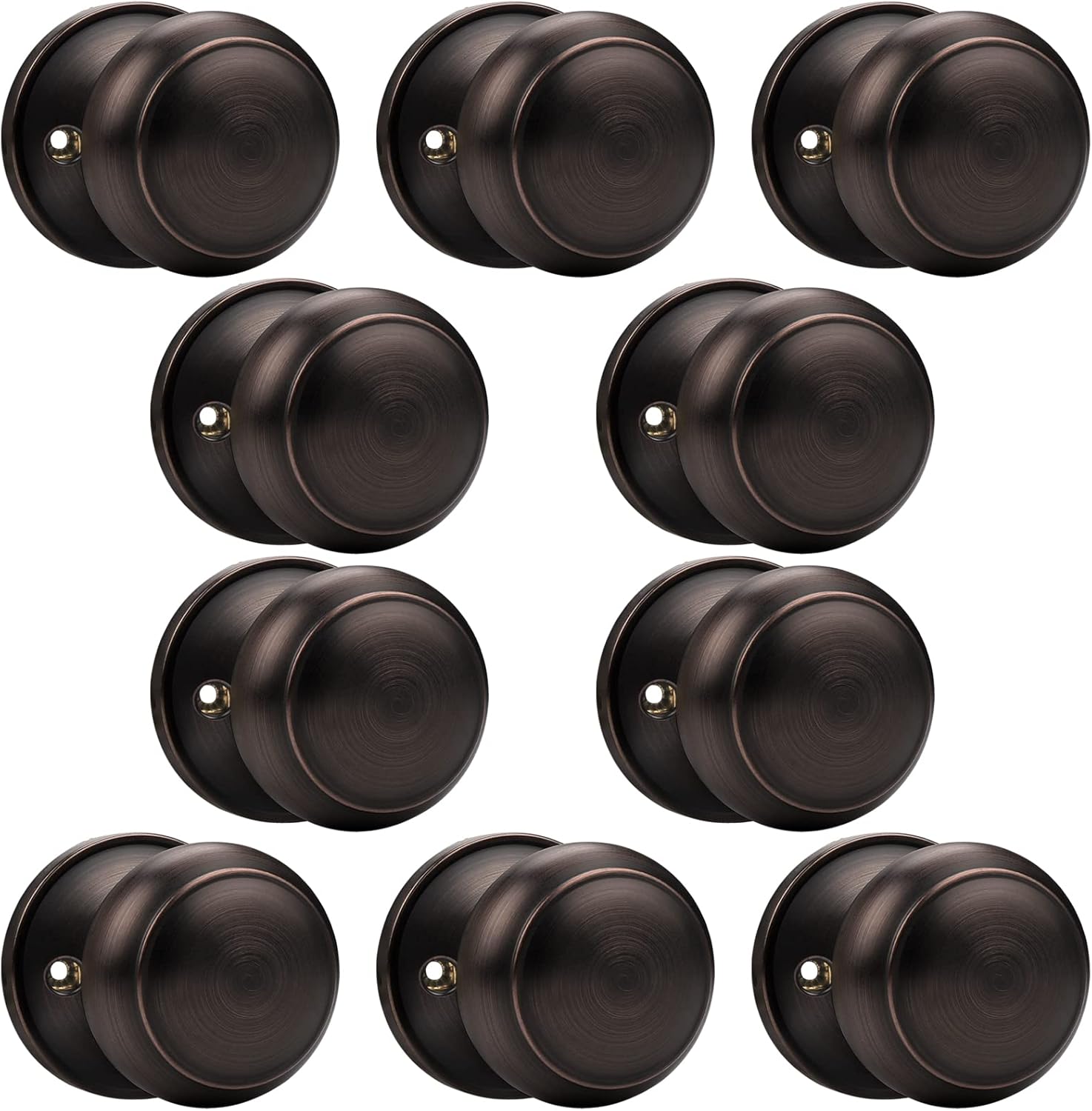 Probrico Flat Ball Dummy Door Knobs in Oil Rubbed Bronze Finish