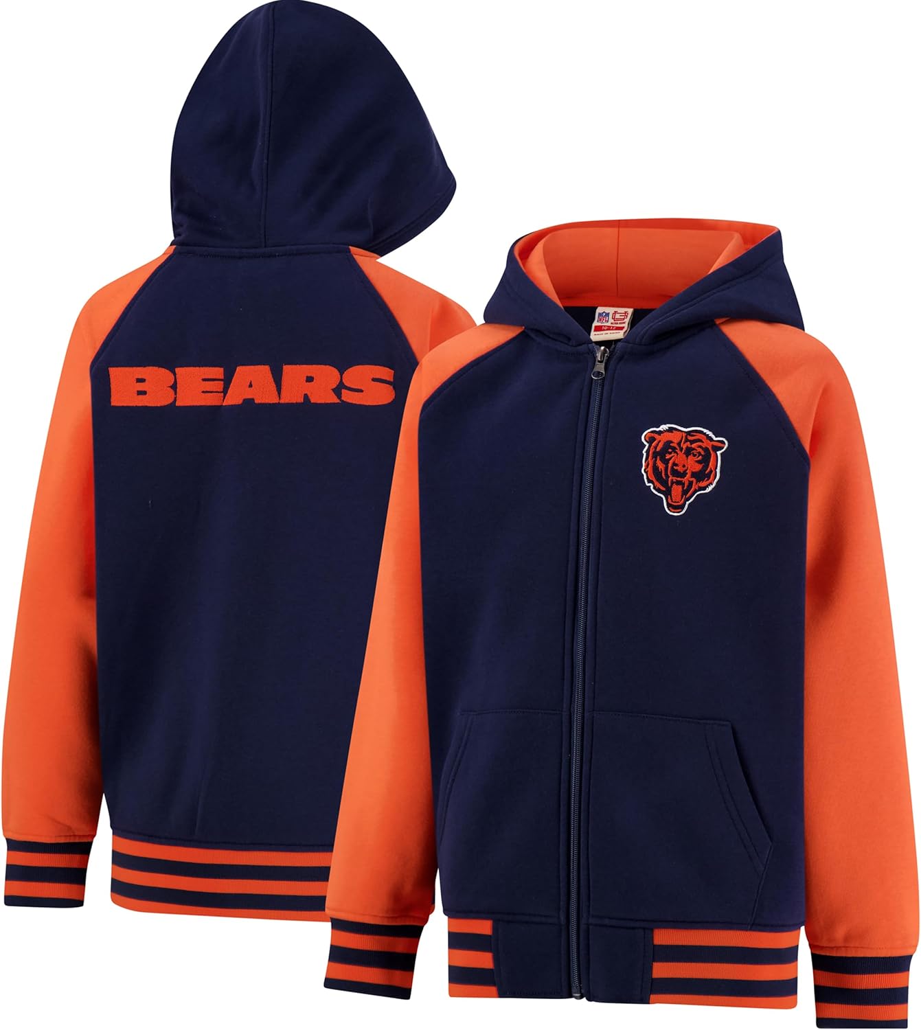 Ultra Game Youth NFL Official Super Soft Full Zip Varsity Hoodie