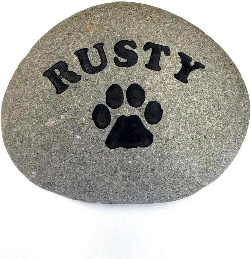 Personalized River Stone Pet Memorial Stones for Dogs and Cats