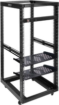 RIVECO 25U Open Frame Server Rack with Wheels + PDU - Rolling 25U Rack