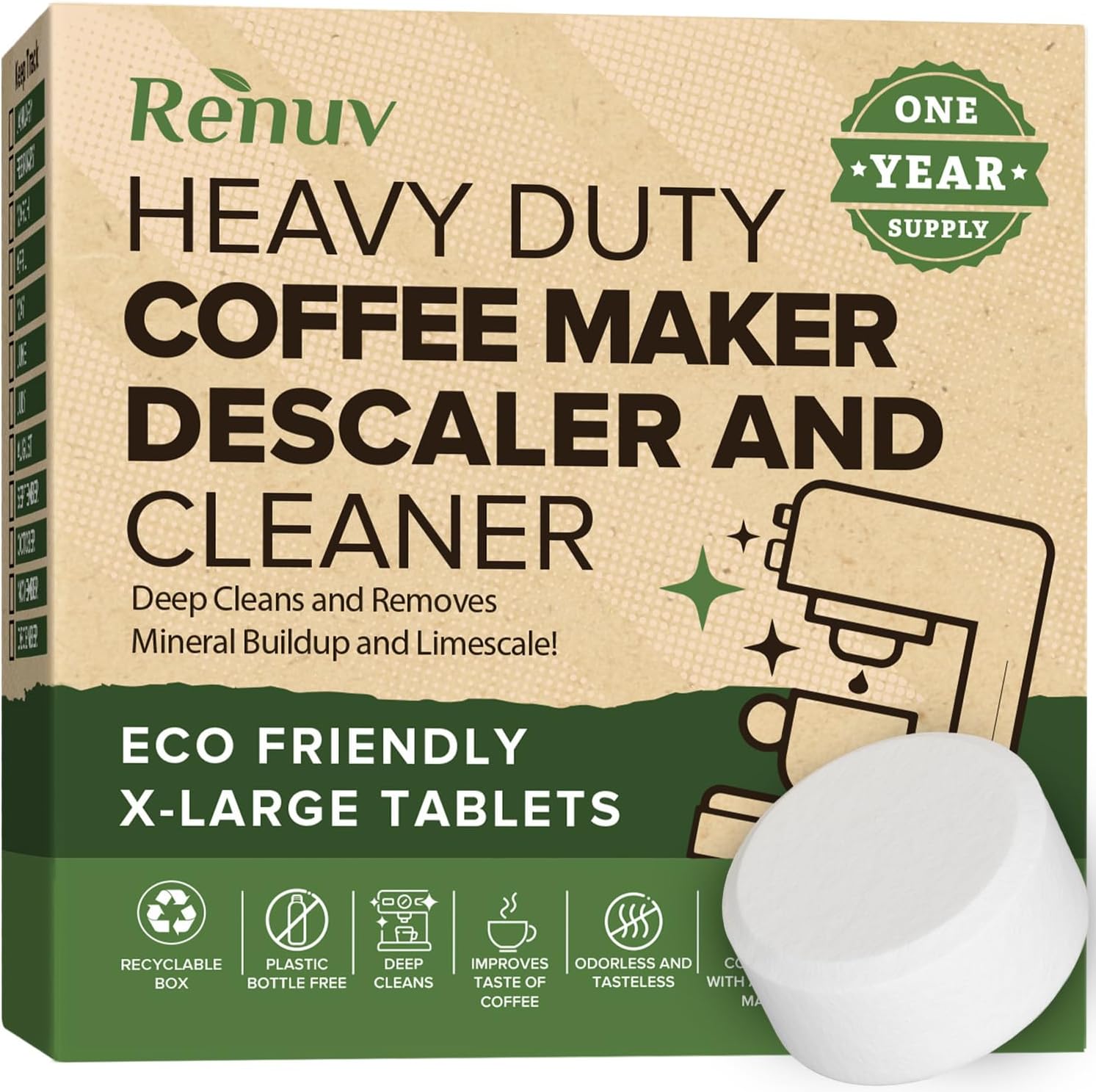 Ultimate 12-Use Coffee Machine Descaler - Renuv