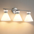 WOSHITU 3-Light Nickel Vanity Light 23.4 in - Soft Frosted Glass