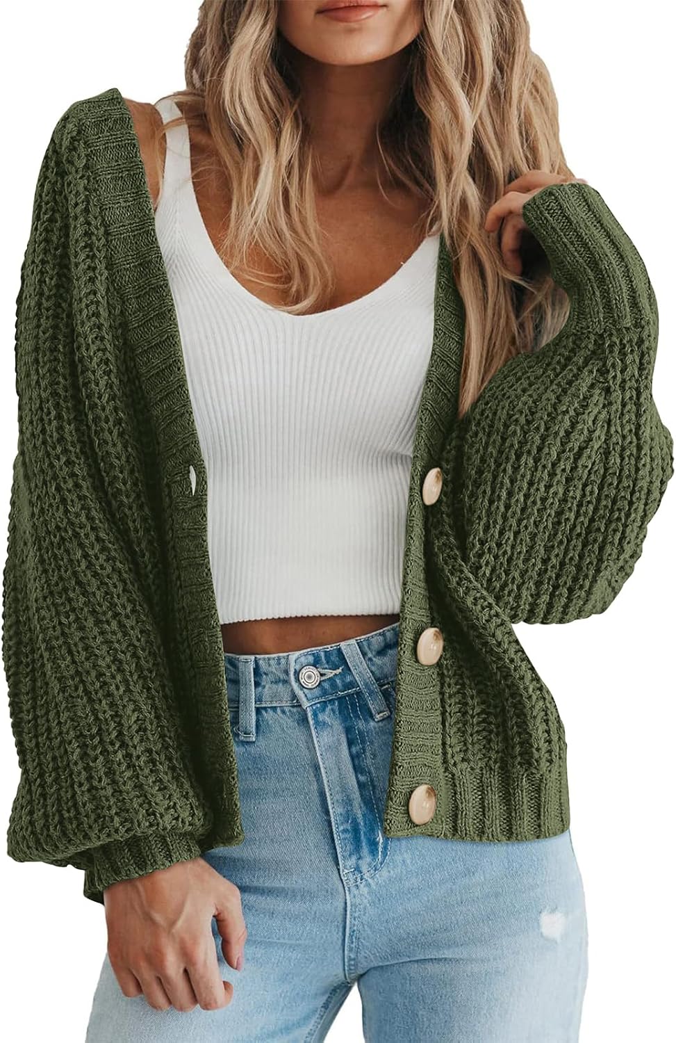 Chunky Knit Open Front Cardigan for Women - Cozy Style
