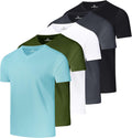 Men's Mesh Quick Dry V-Neck T-Shirt 5 Pack - Performance Fit These