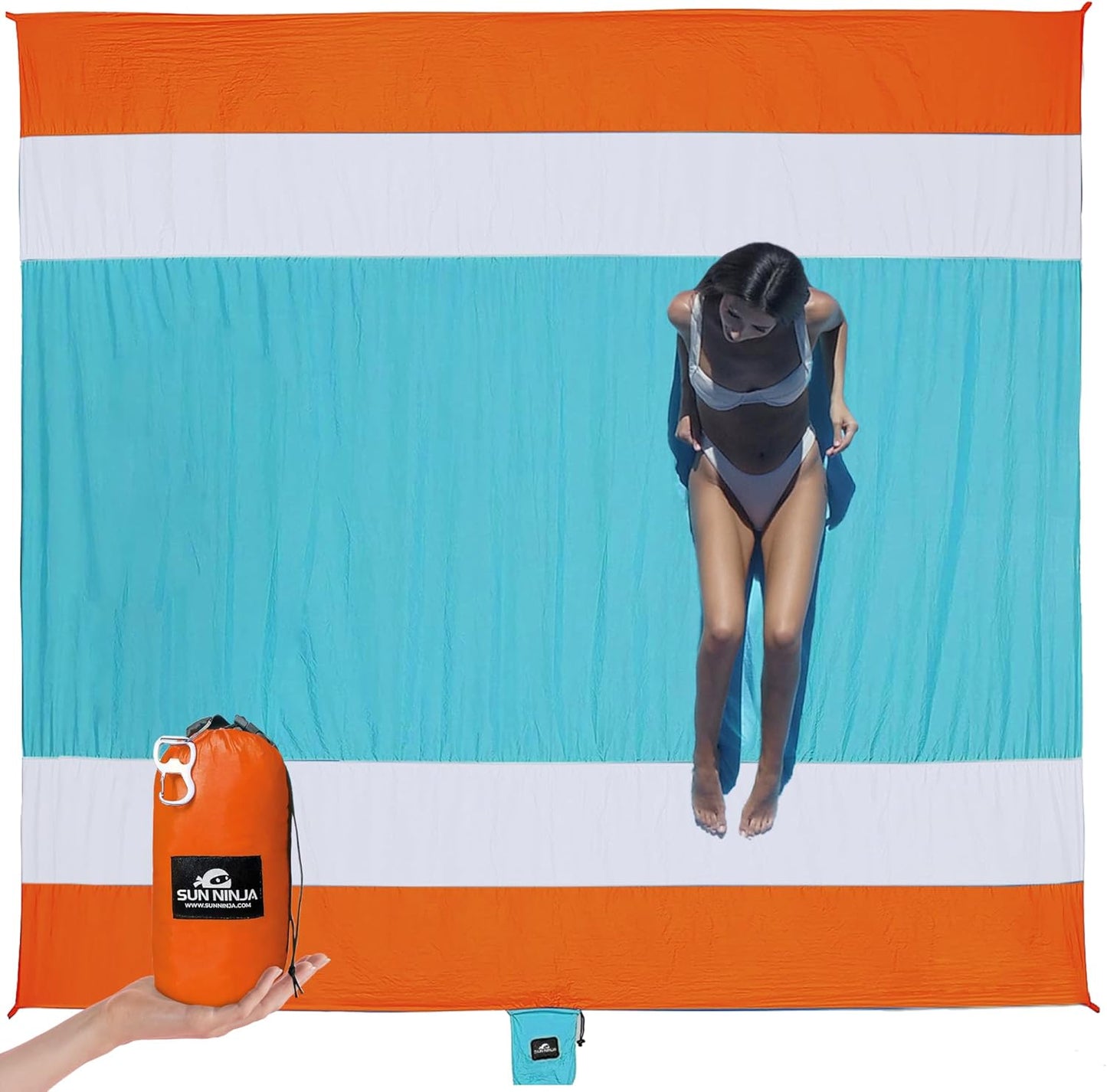 SUN NINJA Sand Proof Beach Blanket for Ultimate Outdoor Fun