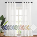 Linen Curtains Semi Sheer Flax Texture - Airy Privacy for Bedroom