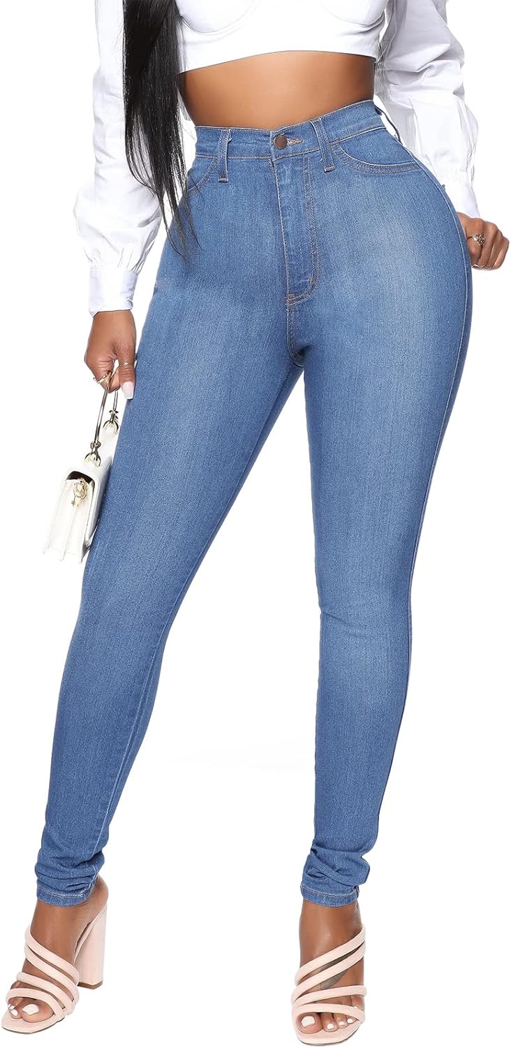 KUNMI Womens Classic High Waisted Skinny Stretch Jeans for All