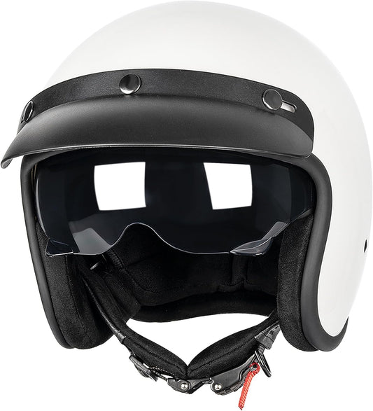 3/4 Open Face Retro Motorcycle Helmet for Vespa Riders
