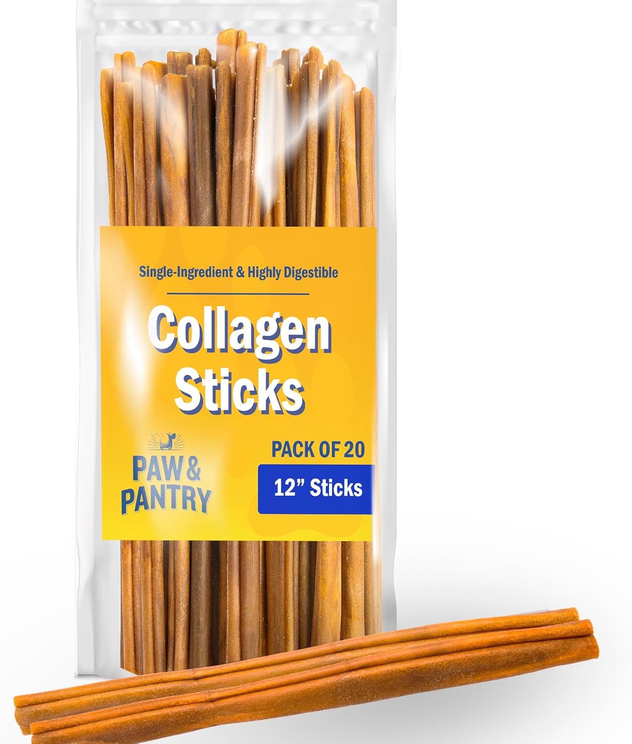12in Beef Collagen Sticks for Dogs - Rawhide Alternative Chews