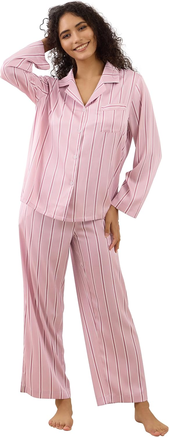 Womens Silk Satin Pajamas Set for Comfortable Sleepwear