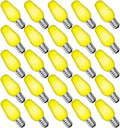 C7 LED Yellow Replacement Bulbs 25-Pack - Energy Saving Colored Lights