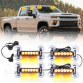 4X 6.1 in Emergency Strobe Lights Amber 24 LED - High Visibility