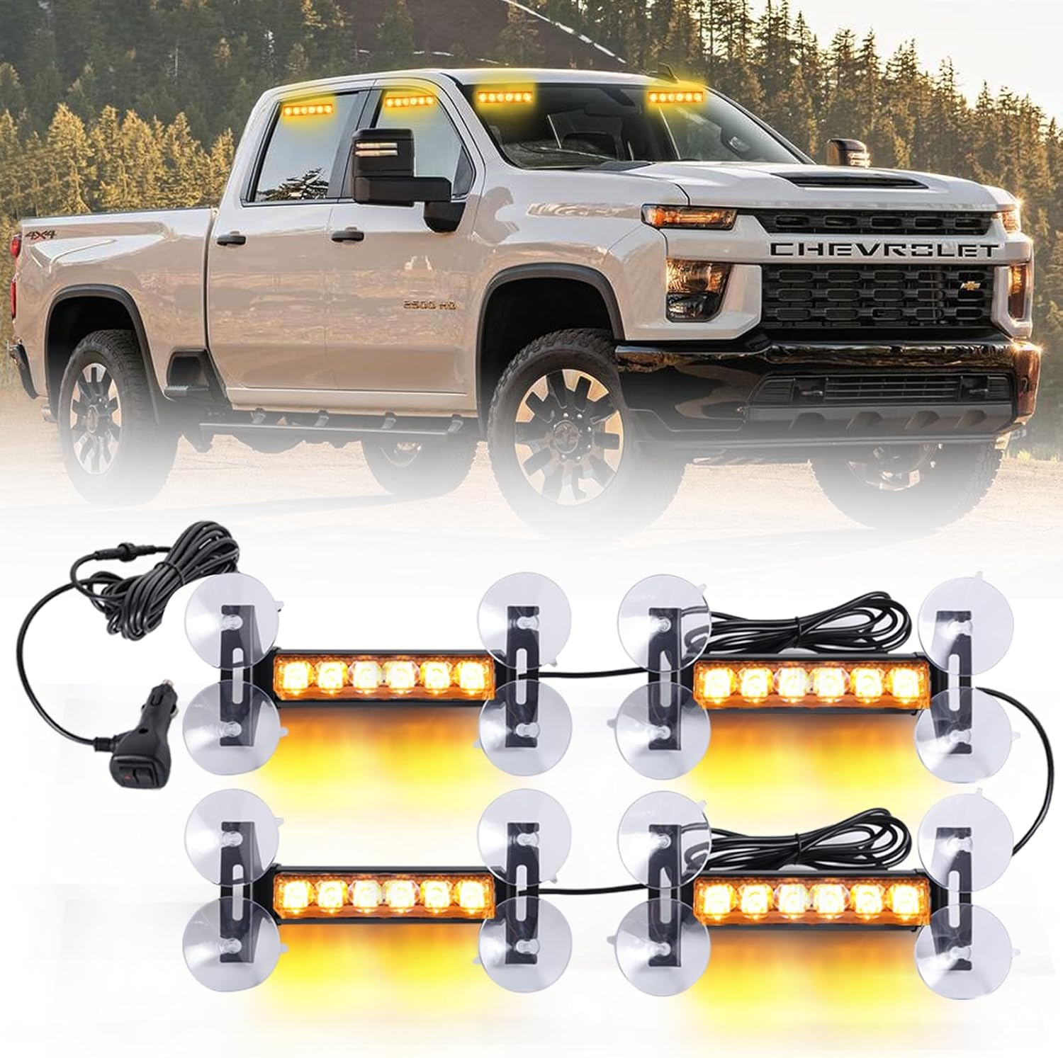 4X 6.1 inch Emergency Strobe Lights for Safety and Visibility