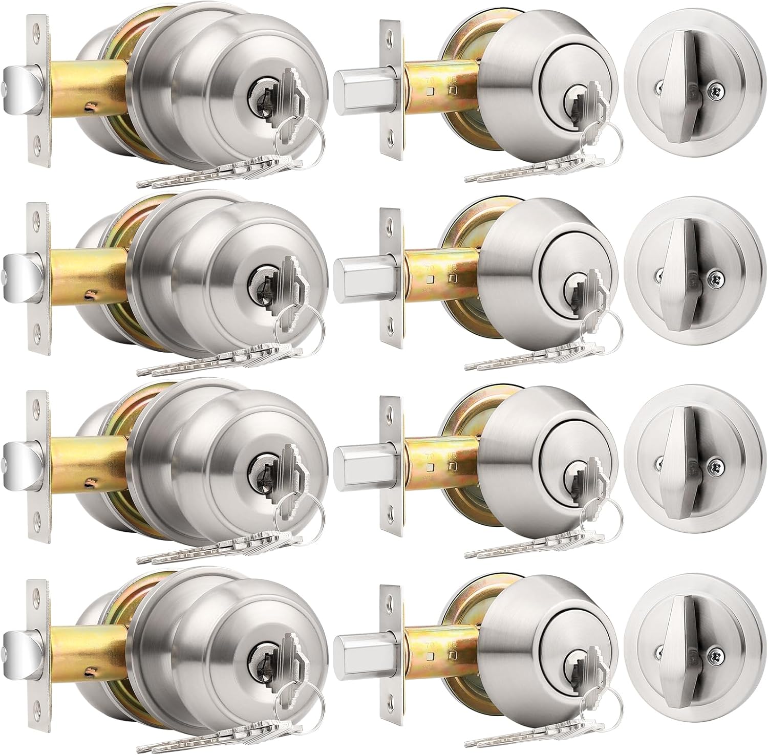 Probrico Entry Door Knob and Deadbolt Lock Combo Set for Security