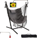 Hammock with Stand and Phone Holder for Indoor Outdoor Use