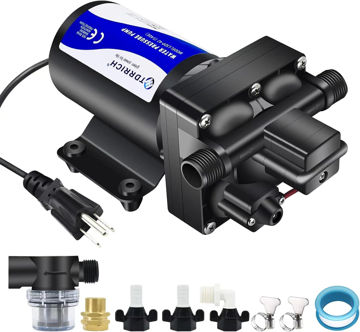 Water Pressure Booster Pump for House and RV - 5.5GPM 30PSI