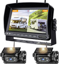2 Magnetic Wireless Backup Camera with 7ft HD 1080P DVR Monitor - Dual