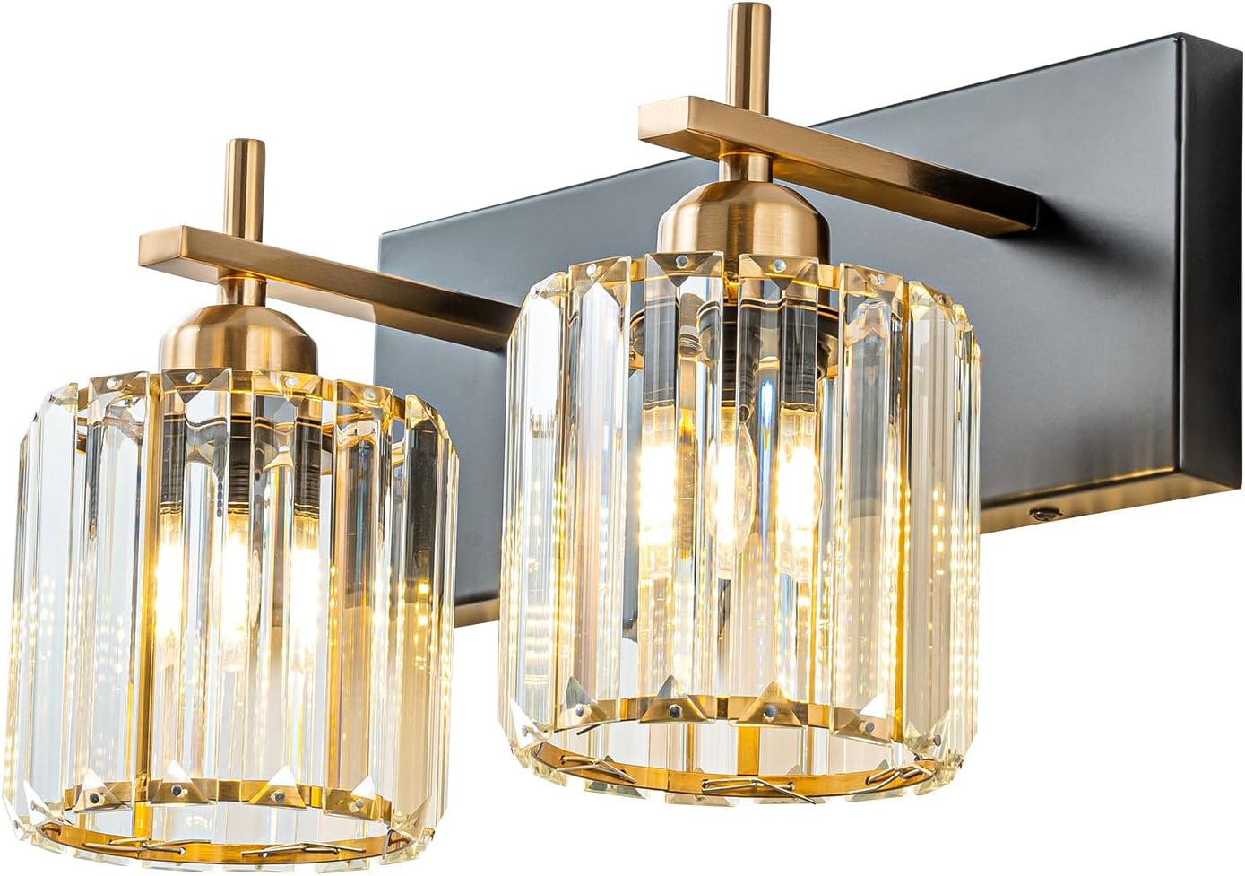 2-Light Crystal Bathroom Vanity Lights for Modern Elegance