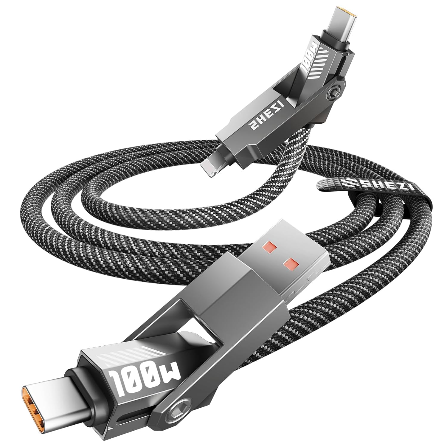 SHEZI 100W 5FT 4-in-1 Fast Charging Cable