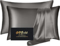 Silk Pillowcase 2 Pack King Size Dark Gray - Mulberry Silk for Hair