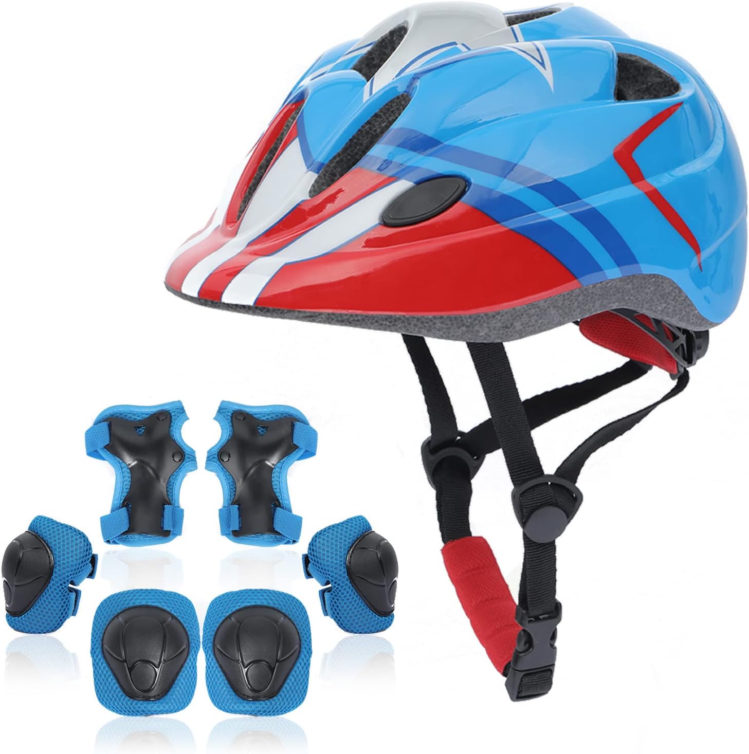 Kids Helmet Set with Knee Elbow Pads for Safe Sports Fun