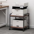 Under Desk Printer Stand 20in Deep Two-Tier Cart - Adjustable Height