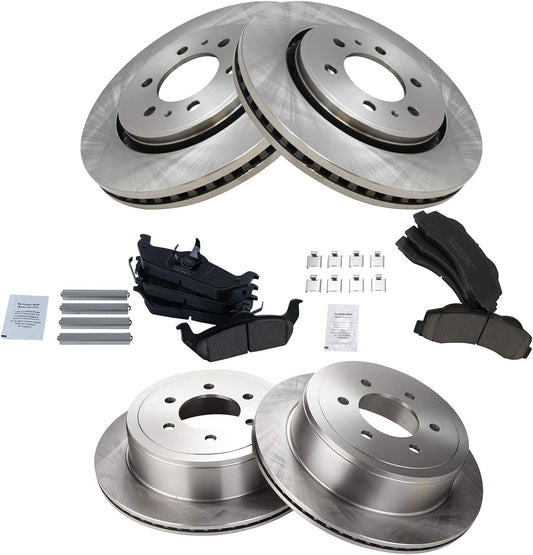 TRQ Front and Rear Brake Pad & Rotor Kit for Ford F-150