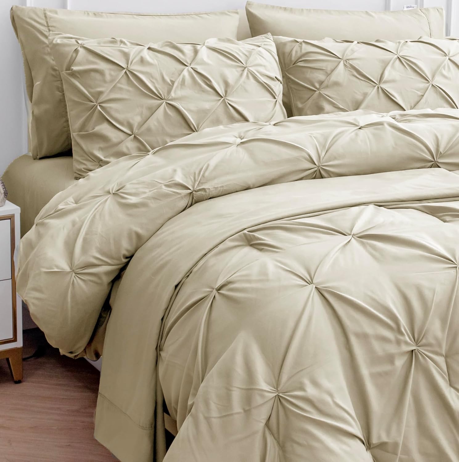 Lane Linen Queen Comforter Set with Sheets, 7 Piece Bedding