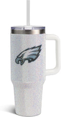 NFL 40oz Crystal Rhinestone Tumbler - Double-Wall Insulated