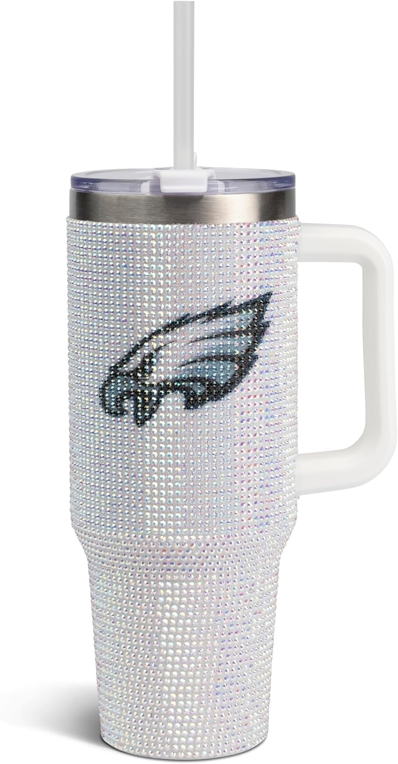 NFL 40oz Stainless Steel Tumbler with Crystal Rhinestones