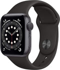 Renewed Apple Watch Series 6 - GPS Tracking, 40mm Space Gray & Black Band