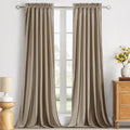 PRIMROSE Taupe Velvet Blackout Curtains 108 in - Luxury Thermal Drapes