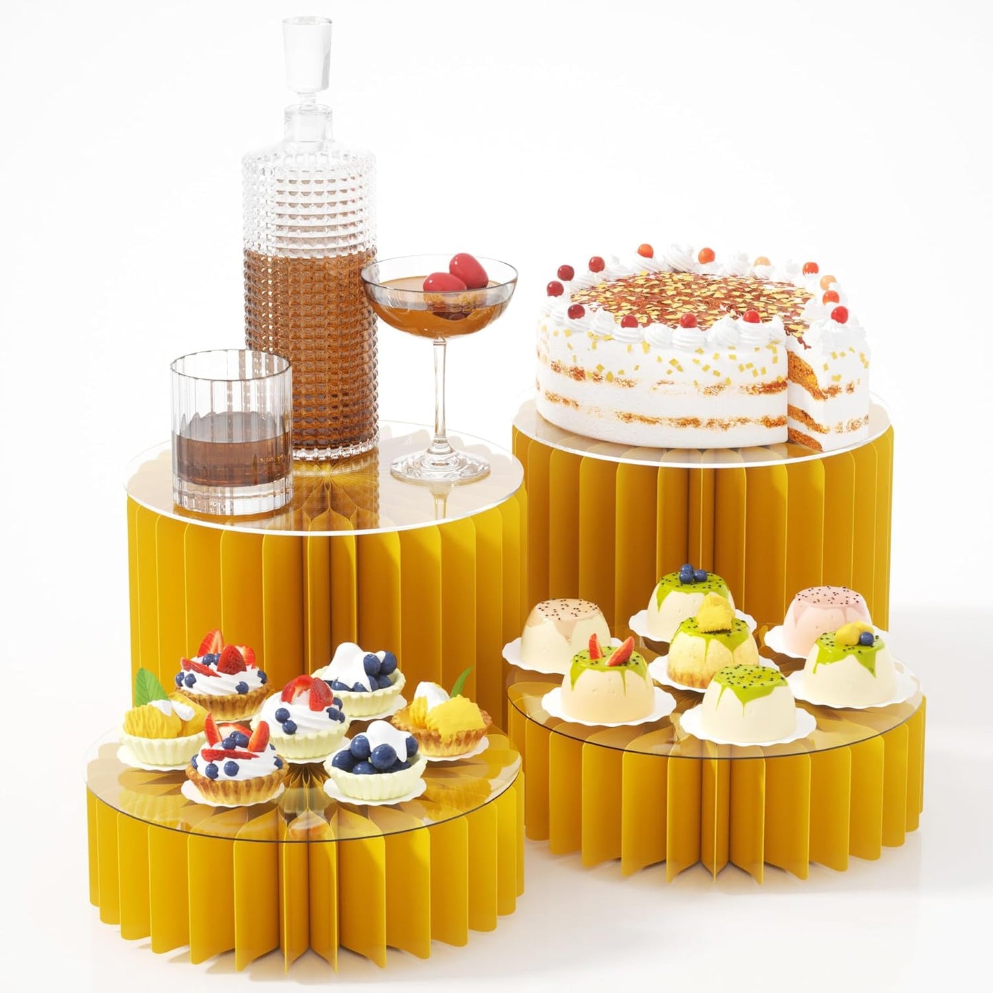 4 Pack Buffet Risers for Food Display and Party Decor