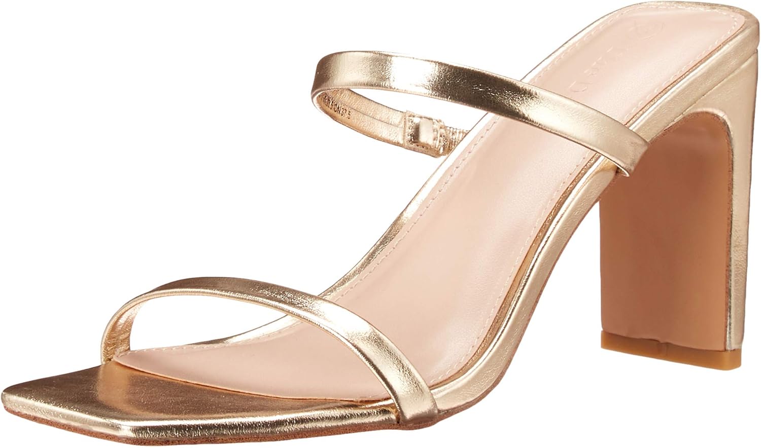 The Drop Women's Avery Square Toe Two Strap High Heeled Sandal