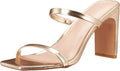 Avery Square Toe Two Strap High Heeled Sandal - Chic 3in Heel Clothing