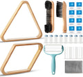 Pool Table Brush Set 22 Pcs with Triangle and Diamond Racks - Complete