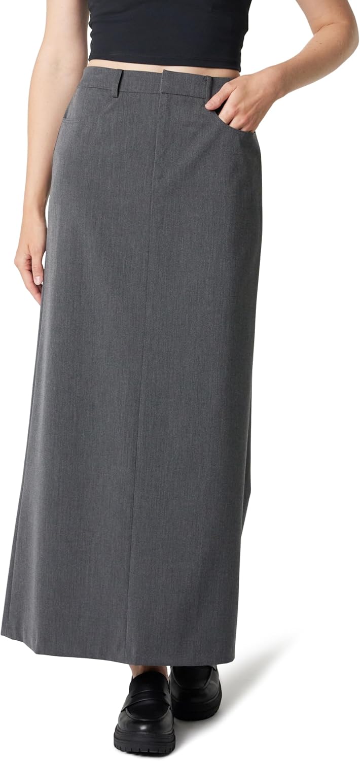 The Drop Women's Denis Woven Long Column Skirt for Stylish Comfort