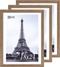 VCK 18x24 Poster Frame 3 Pack Brown Walnut Wood - Exclusive Wood Grain
