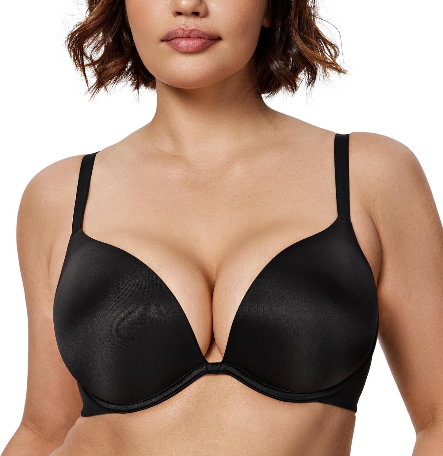 Wingslove Women's Push Up Bra Deep V Plunge Underwire T-Shirt