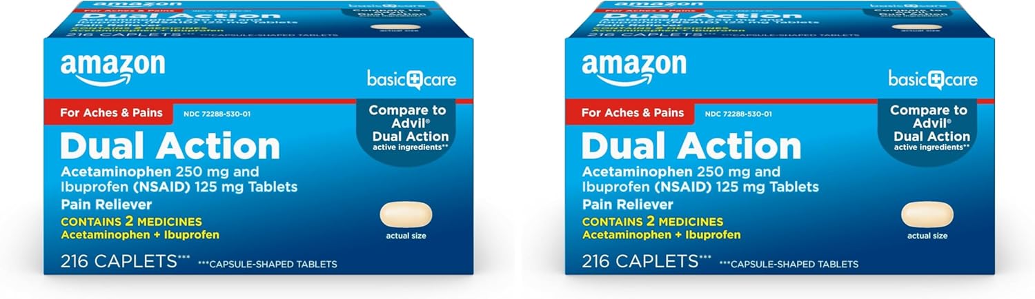 Dual Action Acetaminophen and Ibuprofen Tablets for Pain Relief