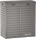 EAST OAK 76 Gallon Outdoor Trash Can - Dual Bin Waterproof Resin