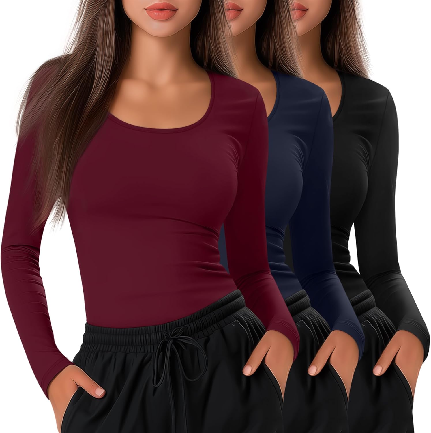 Neer Women's Underscrub Long Sleeve Shirts for Nurses and More