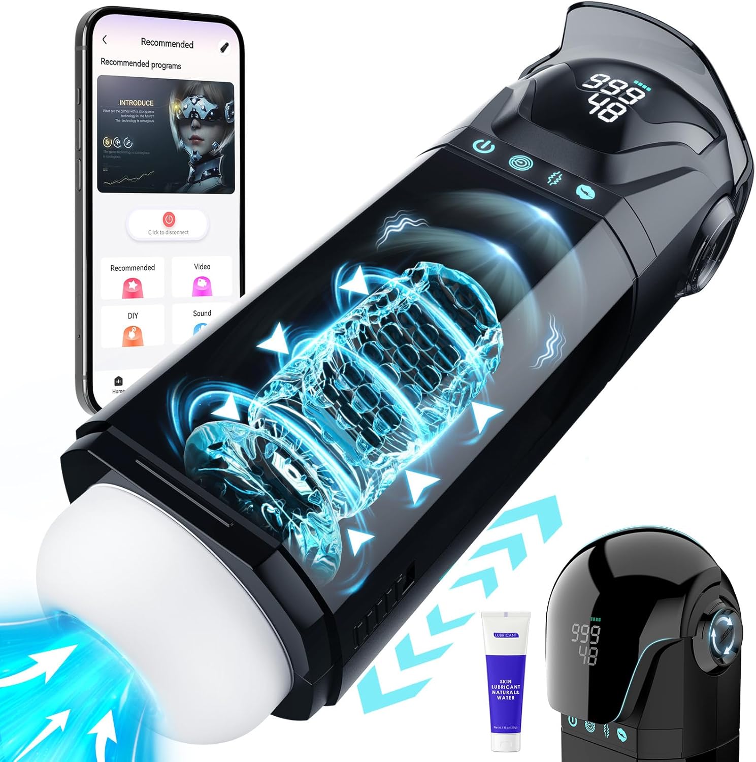 EORONE Male Masturbator with 9 Sucking Thrusting Vibrating Modes