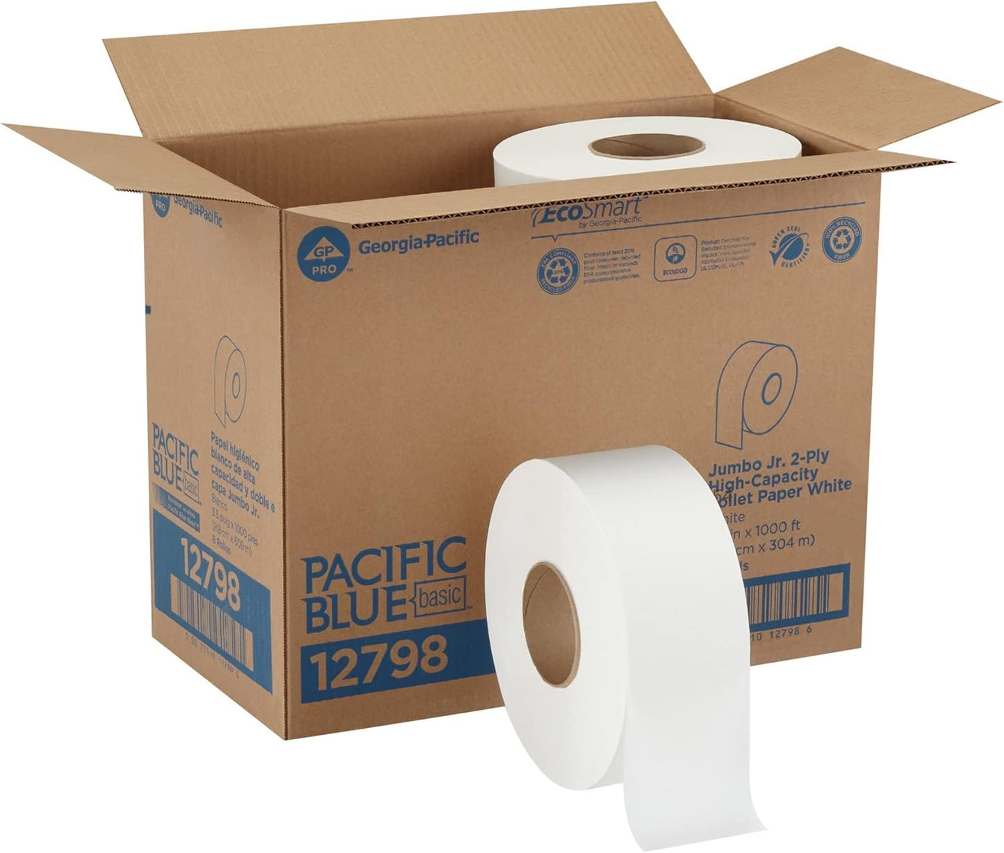 Pacific Blue Basic 2-Ply Jumbo Jr. Toilet Paper for High Traffic