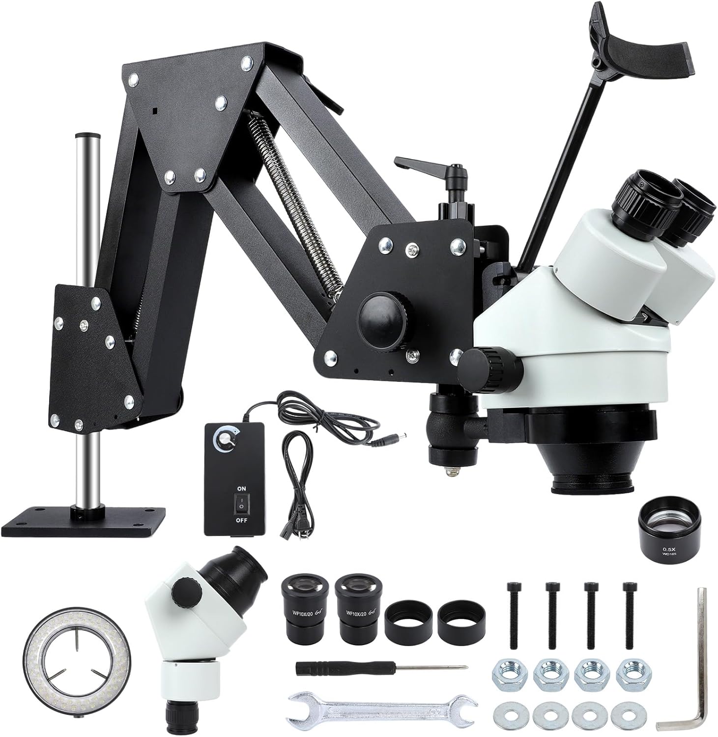 Jewelry Microscope with 7X-45X Magnification and LED Light