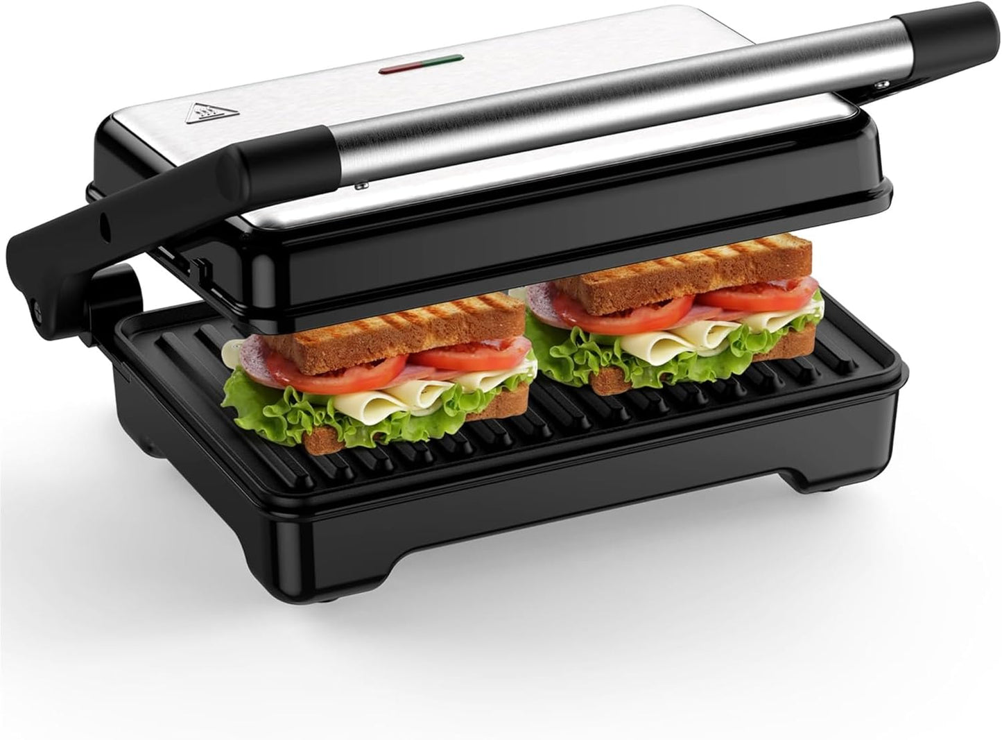 YASHE 1200W Panini Grill - Non-Stick Plates