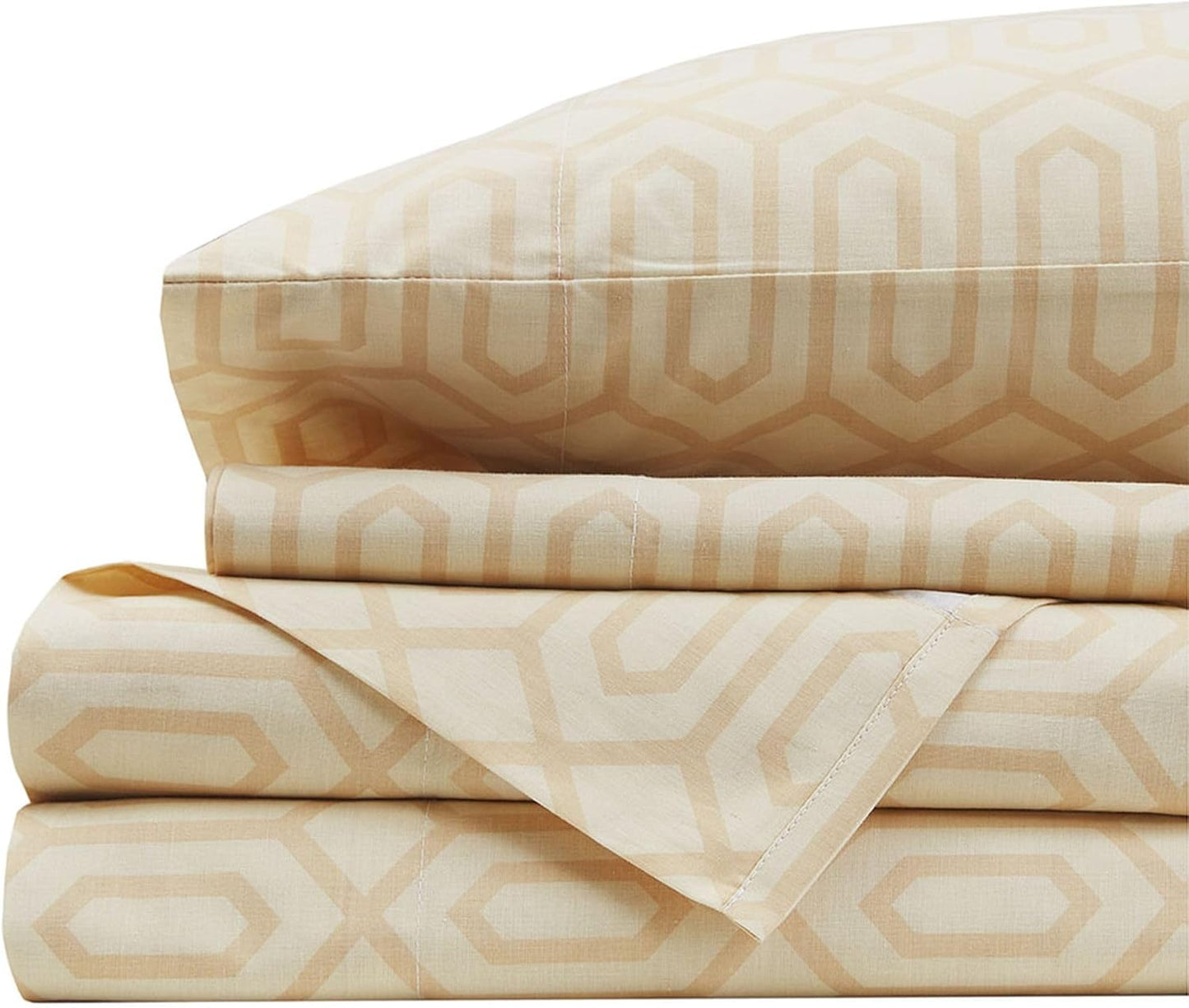 Comfort Spaces 100% Cotton Sheet Set for Cozy All Season Bedding