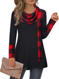 Women's Cowl Neck Long Sleeve Tunic Top - Flattering Casual Pullover
