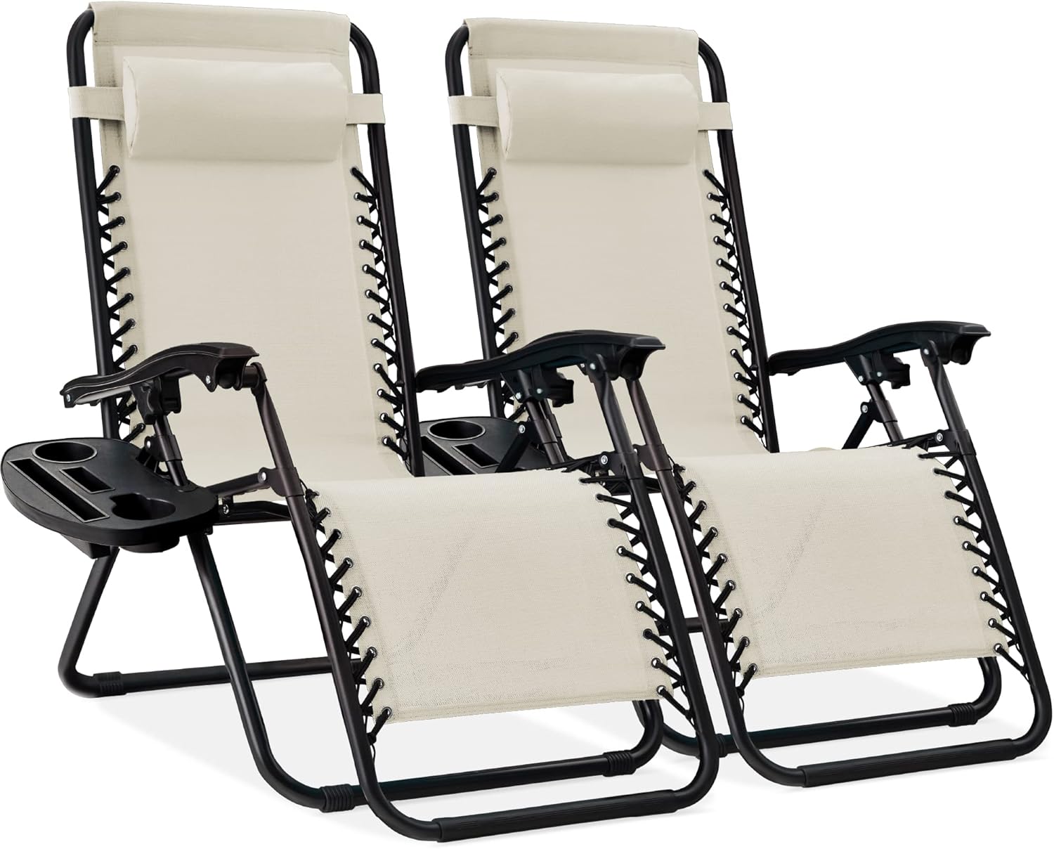 Adjustable Steel Mesh Zero Gravity Lounge Chair Recliners Set