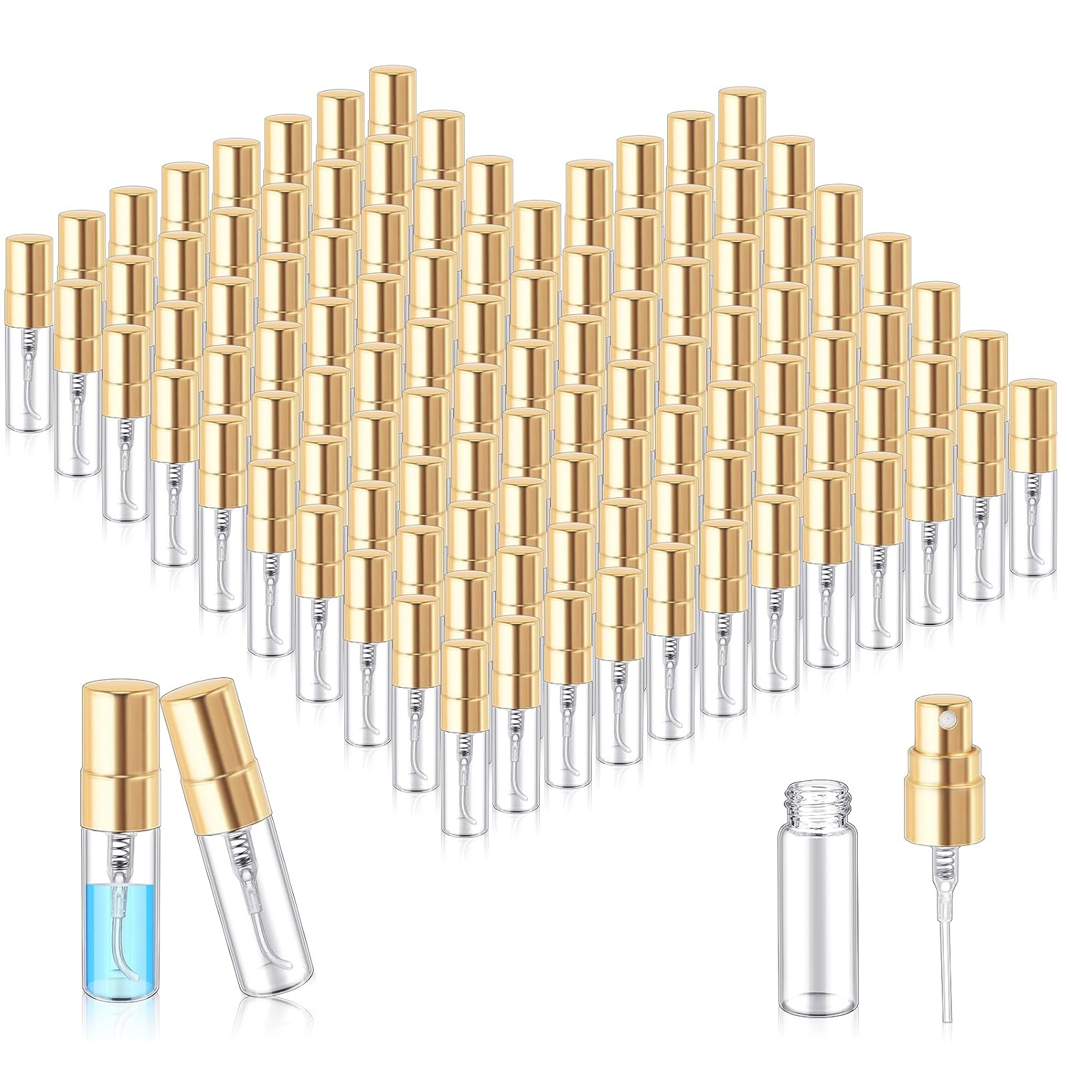 Zhehao Mini Spray Bottles 3 ml Clear Glass Perfume Atomizer
